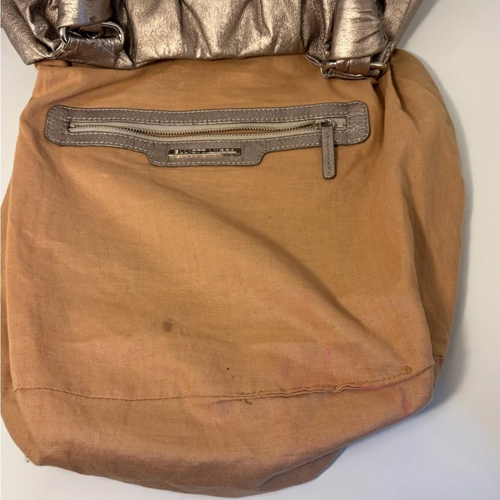 Elliott Lucca Metallic‎ Gold/Silver Large Shoulder Bag/Magnetic Closure